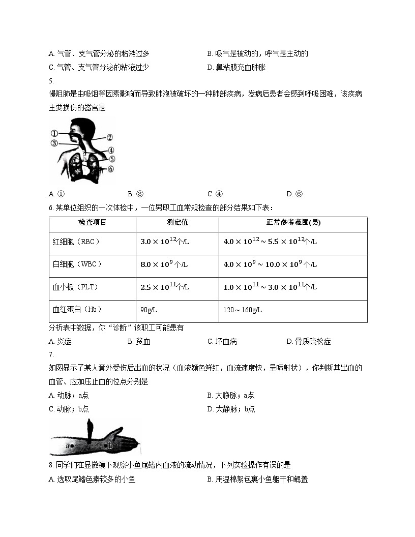 山西省运城市临猗县2025_2026学年八年级上学期期中学业质量生物检测试题（文字版，含答案）第2页