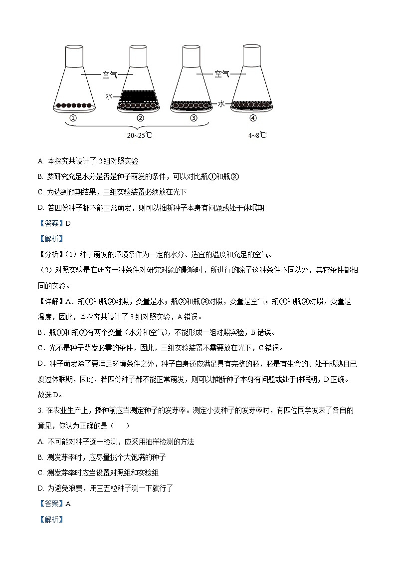 广东省中山市小榄镇七年级下学期中生物试题（解析版）-A4第2页
