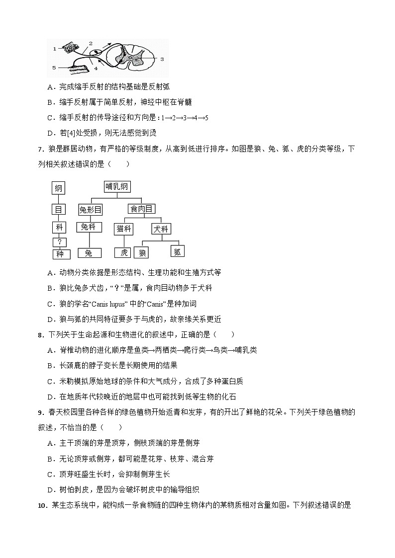 2025年广西壮族自治区贺州市昭平县生物中考一模练习试卷（含答案）第2页