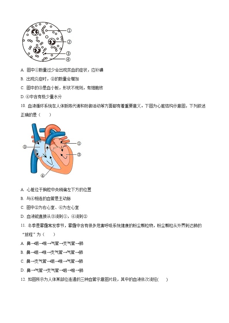 江苏省淮安市2025-2026学年八年级上学期期末生物学试题（含解析）第3页