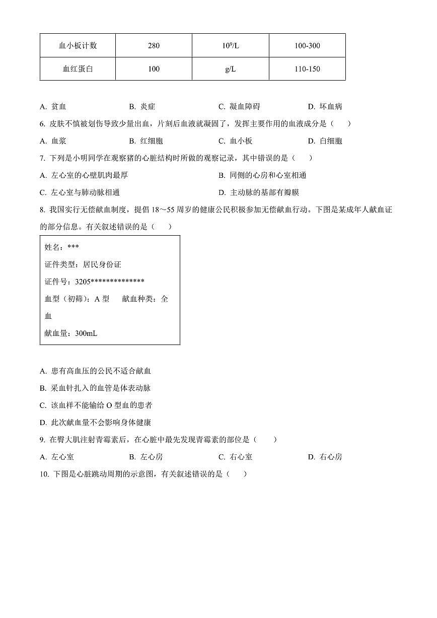 江苏省苏州市张家港市2025-2026学年八年级上学期期末生物学试题（有解析）第2页