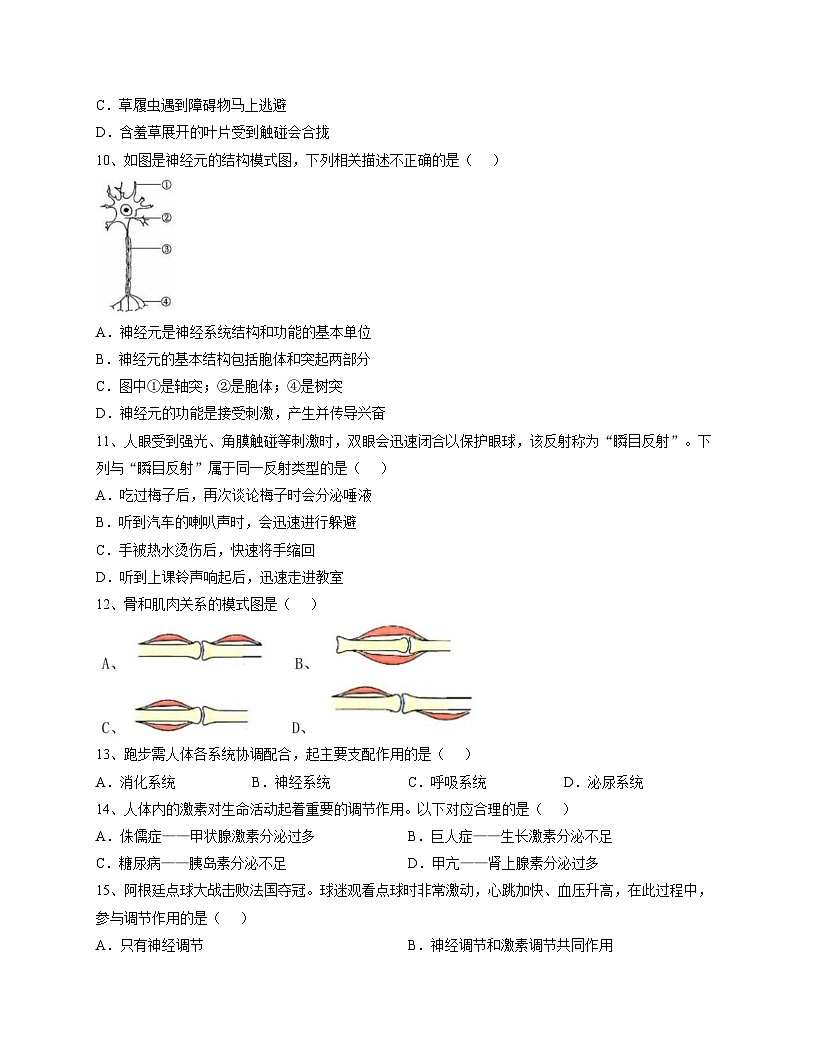 湖南省岳阳市平江县第六学区2025_2026学年八年级上学期11月期中生物试题（文字版，含答案、含答题卡）第2页