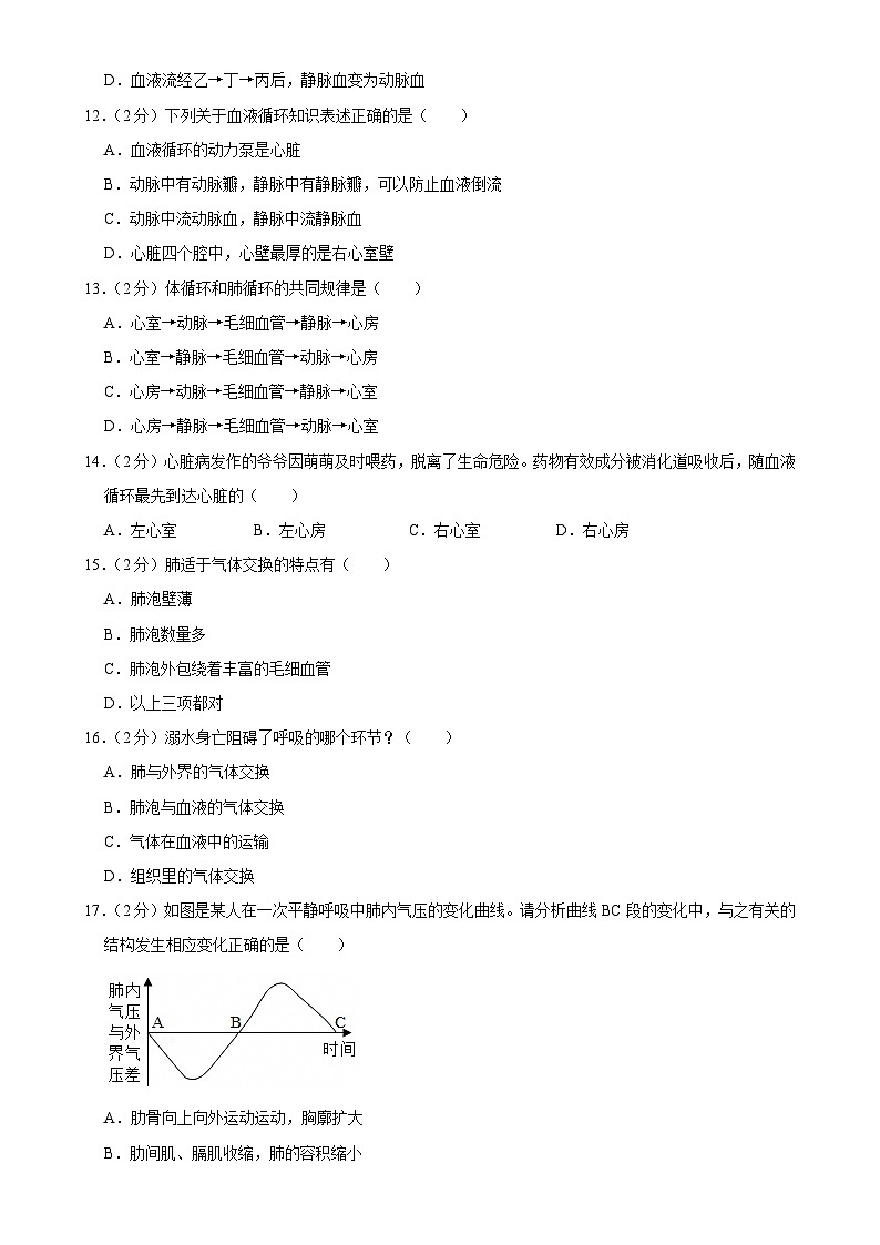 广东省湛江市廉江市七年级下学期期中生物试卷-A4第3页