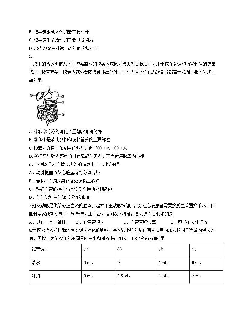 江苏省盐城市建湖县2025_2026学年八年级上学期期中考试生物试题（文字版，含答案）第2页
