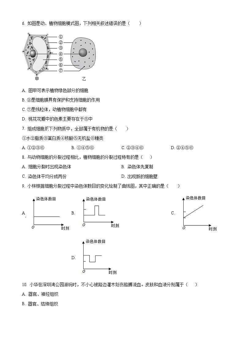 安徽省安庆市太湖县2025-2026学年七年级上学期期末生物学试题（原卷+解析）第2页