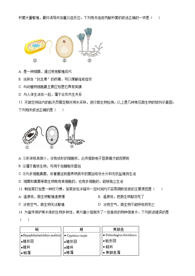 广东省中山市教学共进联盟八年级下学期3月月考生物试题-A4第3页