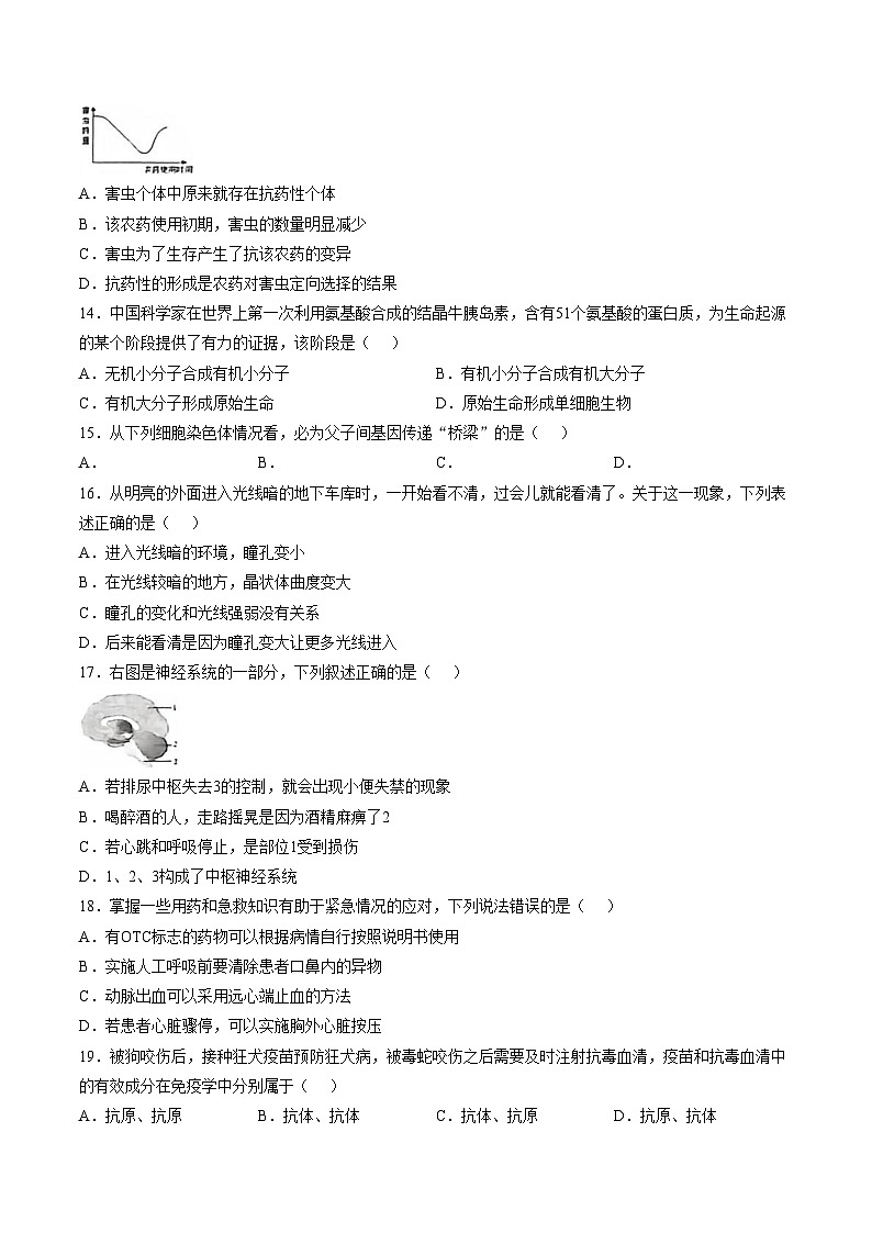 江西赣州市瑞金市2025年冬八年级上学期生物期末练习题 （文字版，含答案）第3页