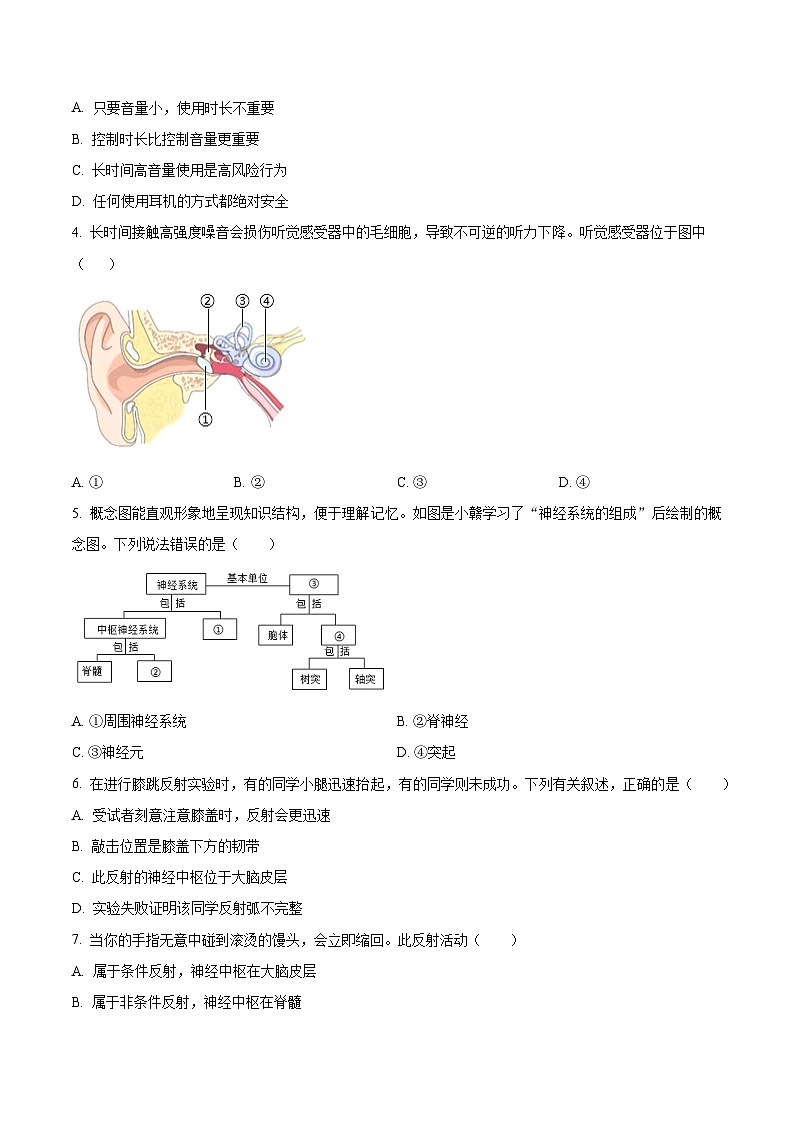 山东省临沂市兰山区2025-2026学年八年级上学期期末生物学试题（试卷+解析）第2页