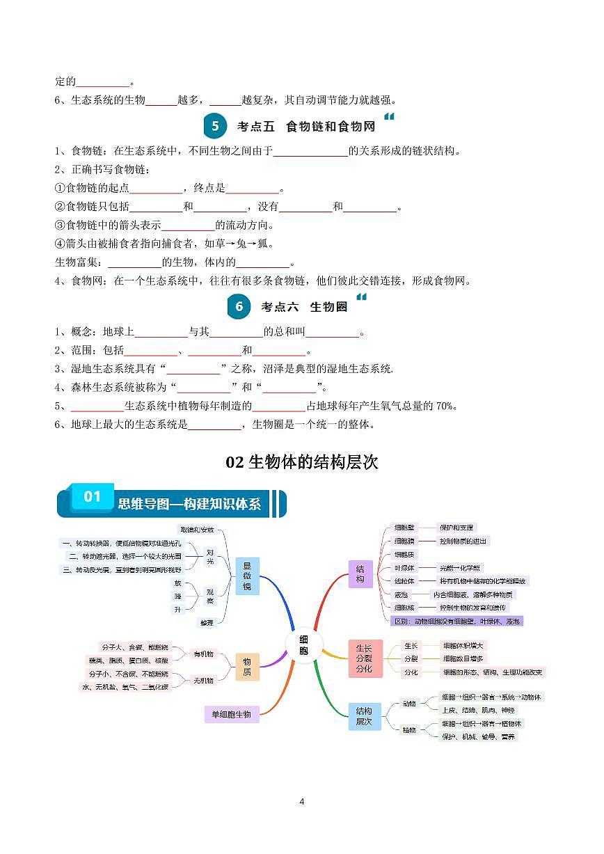 中考第一轮复习生物知识点梳理第3页
