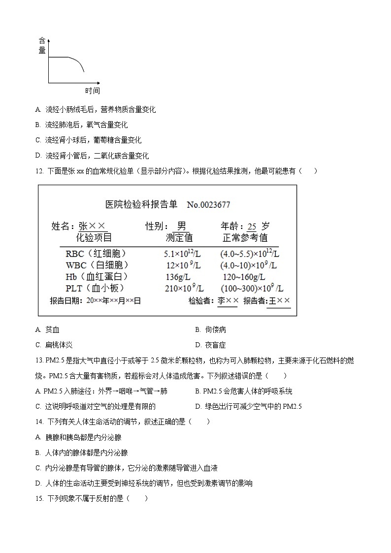 河南洛阳市汝阳县2025--2026学年上学期八年级期末生物试卷（试卷+解析）第3页