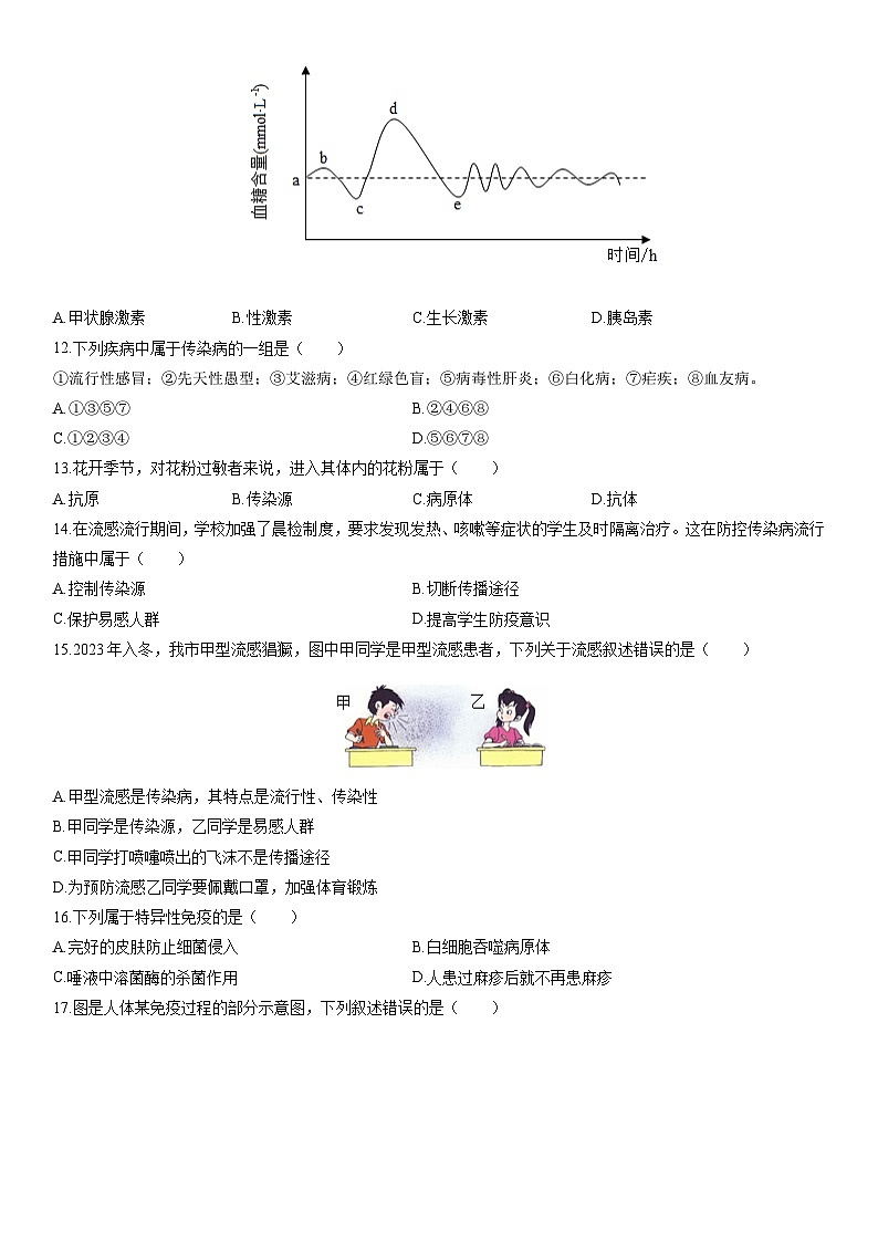 2025-2026学年湖南省岳阳市平江县八年级上学期期末生物试卷（学生版）第3页