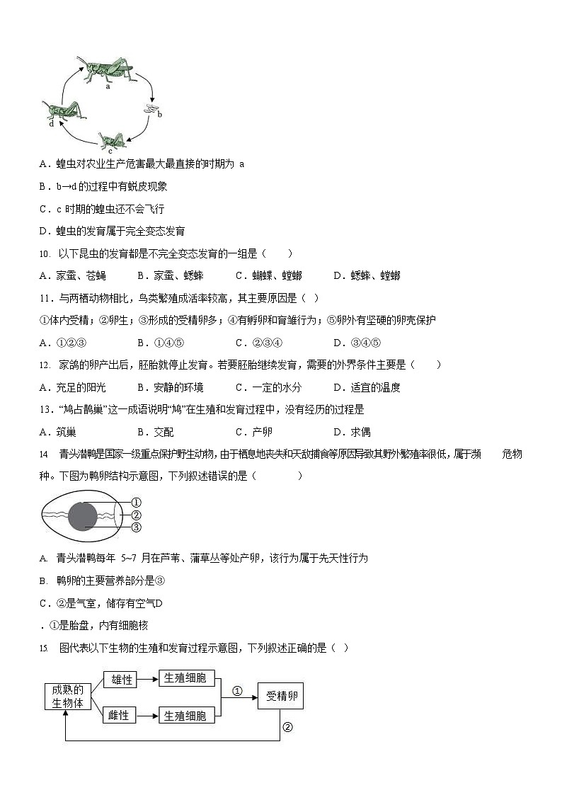 广东省广州市部分地区2022-2023学年八年级下学期期中生物试题（含答案）第2页