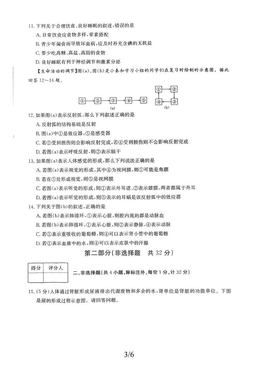 2025-2026学年陕西省延安市志丹县保安教育集团八年级上学期1月期末生物试题（含答案）第3页