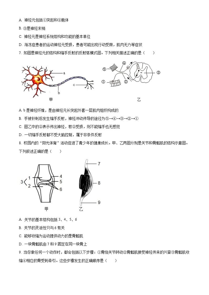安徽安庆市太湖县2025-2026学年度第一学期期末教学质量监测八年级生物试题卷（试卷+解析）第2页