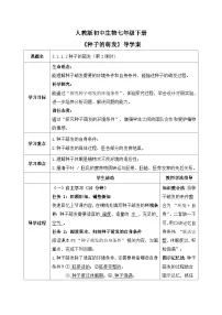 初中生物人教版（2024）七年级下册（2024）种子的萌发优秀第2课时学案