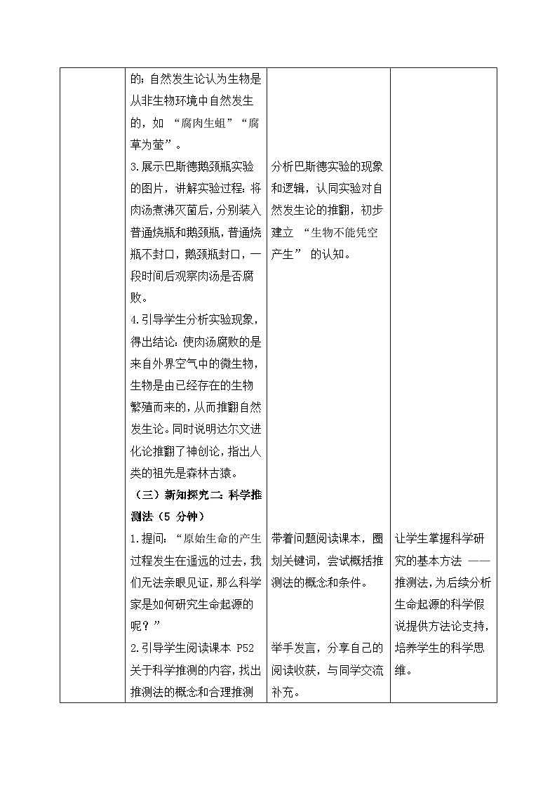 6.3.1地球上生命的起源——生命的延续和发展【教学设计】——2026年初中生物八年级下册人教版第3页