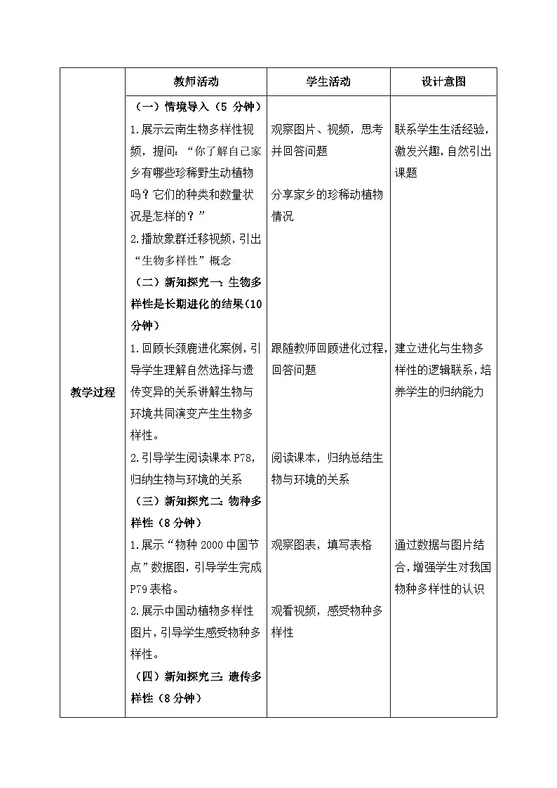 6.4.1进化与生物多样性——生命的延续和发展【教学设计】——2026年初中生物八年级下册人教版第2页