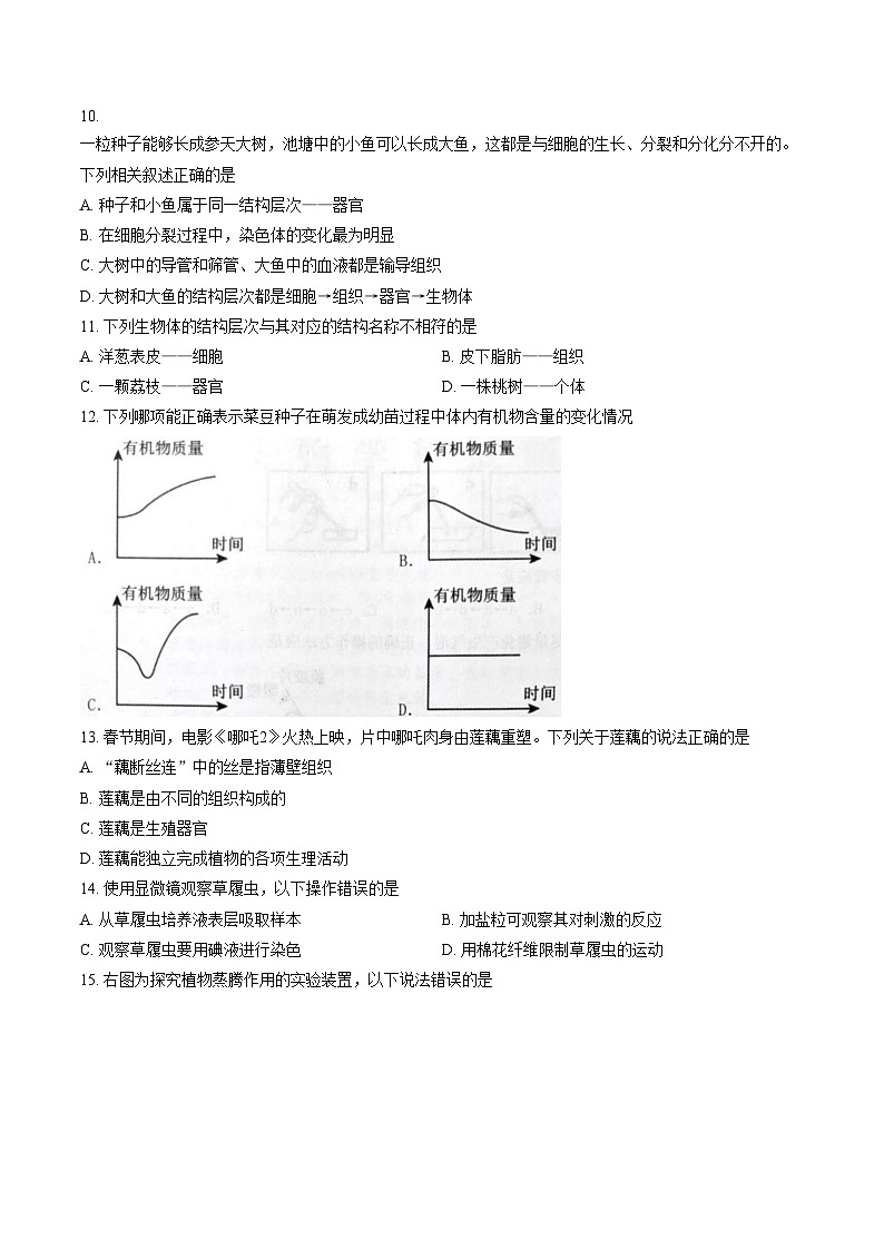 广东省揭阳市普宁市2025_2026学年七年级上学期1月期末生物试题(文字版含答案)第3页