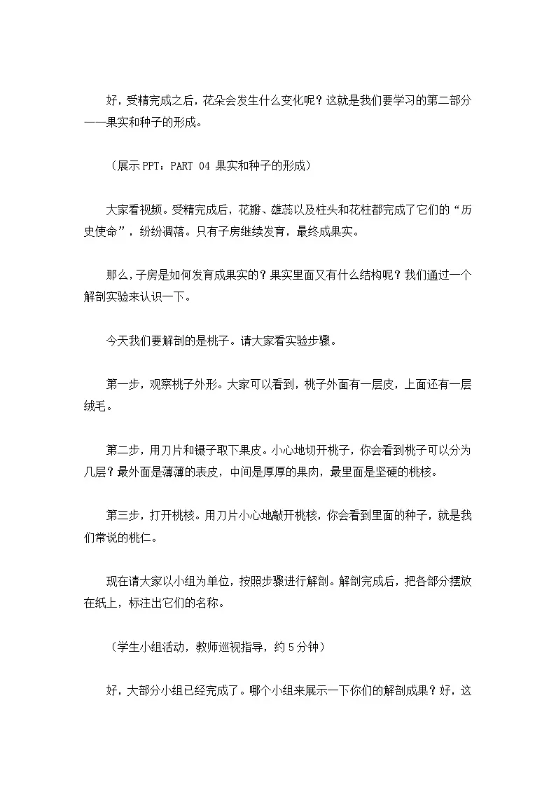 3.1.3.开花与结果（第二课时）【逐字稿】——2026年初中生物七年级下册人教版学案第3页