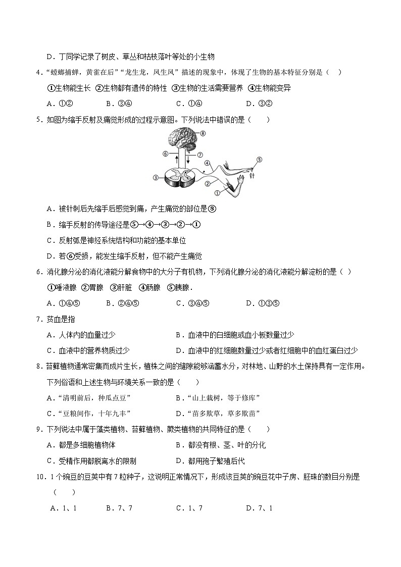 2026年中考生物第一次模拟卷（重庆卷）（考试版A4）第2页