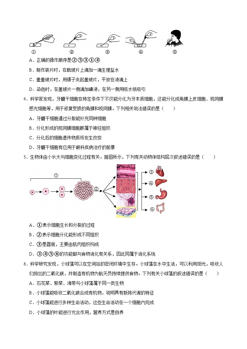 2026年山东济南中考模拟生物试卷含答案第2页
