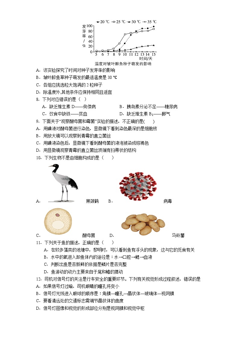 2026年贵州省遵义市汇川区八年级中考模拟生物试卷含答案（六）第2页