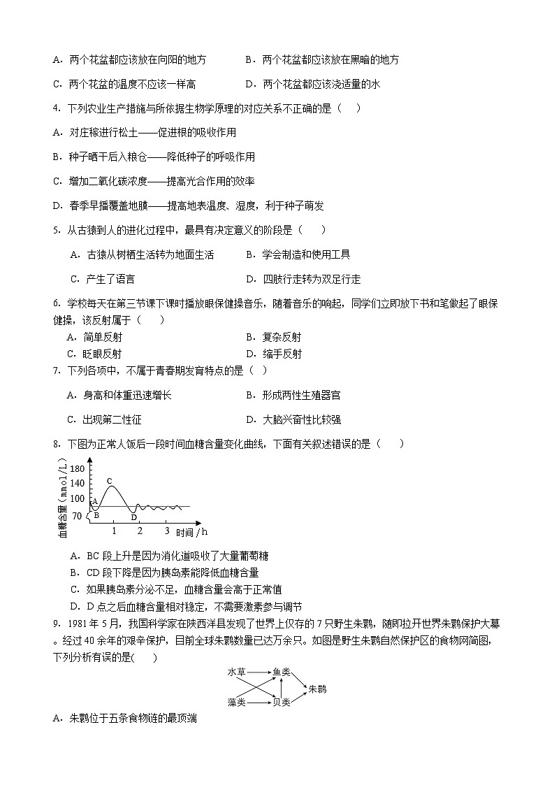 广东省惠州市惠阳区2026年中考模拟生物试卷含答案（二）第2页