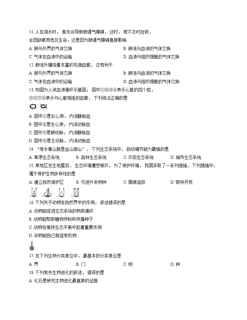 河北省保定市高碑店市2025_2026学年八年级上学期11月期中生物试题（文字版，含答案）第3页
