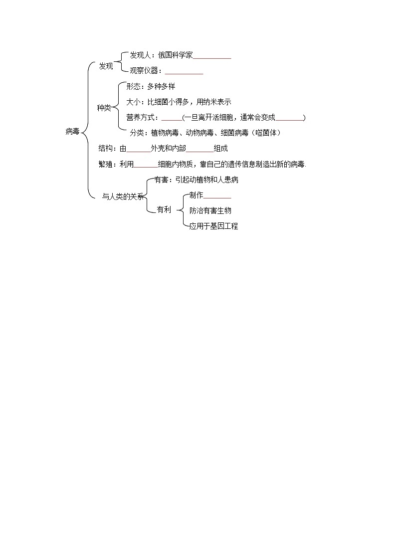 八年级上学期生物考点突然与提分——病毒练习题（含答案）第3页