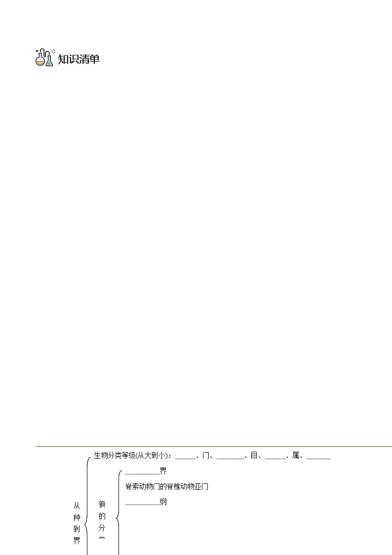 八年级上学期生物考点突然与提分——从种到界练习题（含答案）第3页