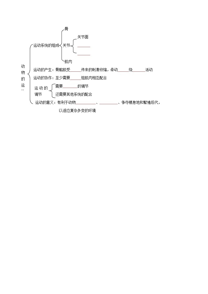 八年级上学期生物考点突然与提分——动物的运动练习题（含答案）第3页
