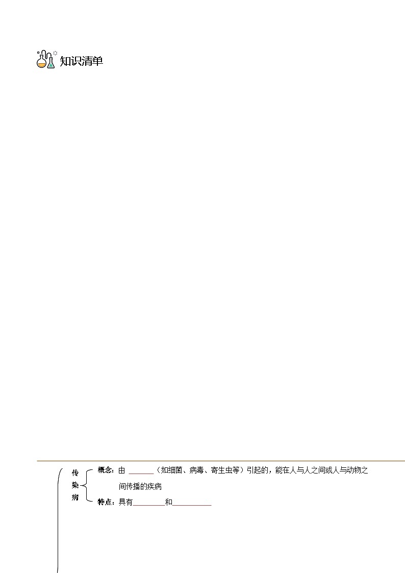 八年级下学期生物考点突然与提分——传染病及其预防练习题（含答案）第3页