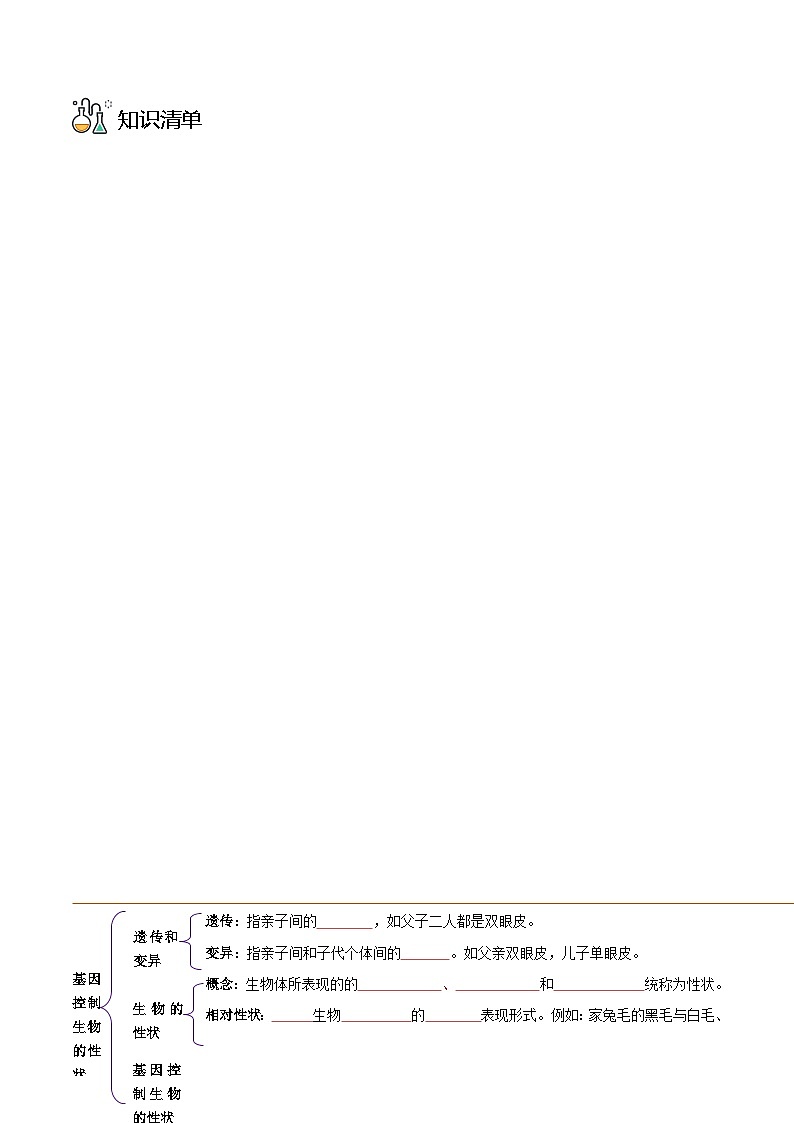 八年级下学期生物考点突然与提分——基因控制生物的性状练习题（含答案）第3页