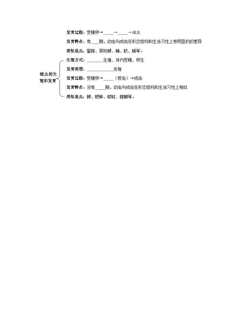 八年级下学期生物考点突然与提分——昆虫的生殖和发育练习题（含答案）第3页
