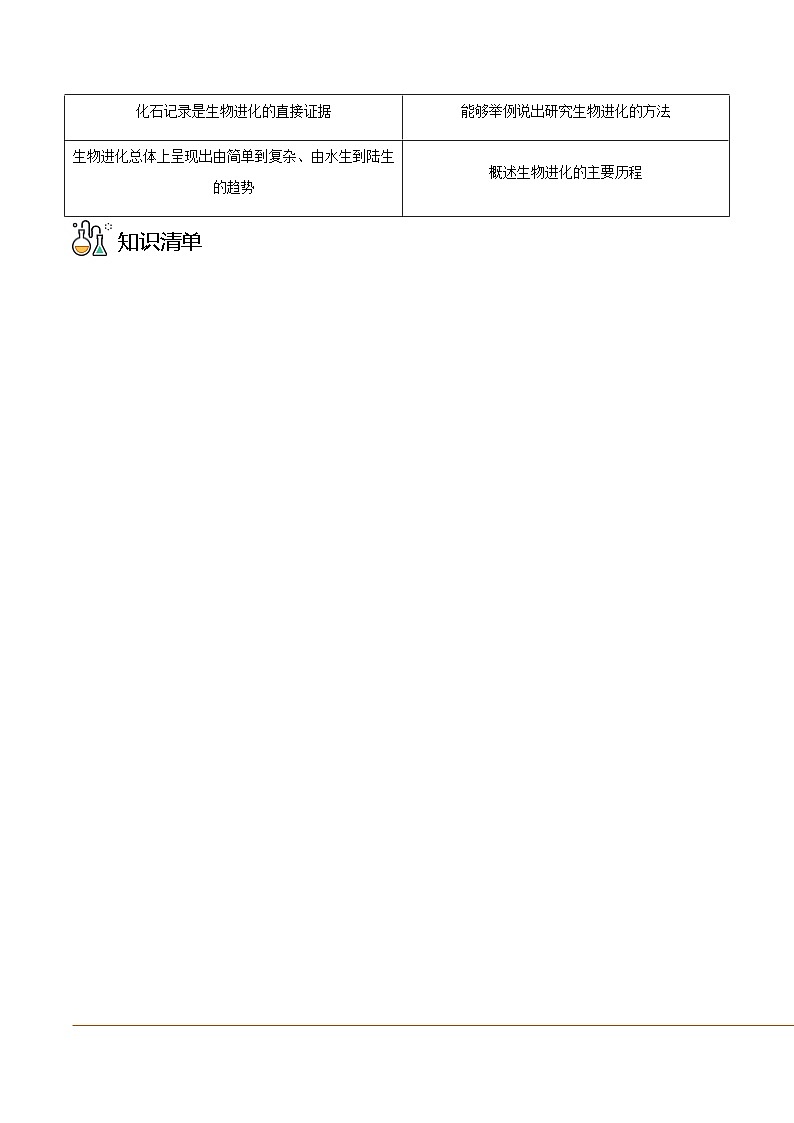 八年级下学期生物考点突然与提分——生物进化的历程练习题（含答案）第2页