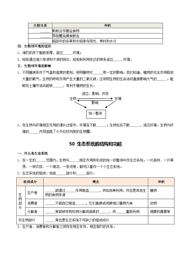 06 生物与环境-2026年中考生物知识盘点与通关测试（挖空版）第2页