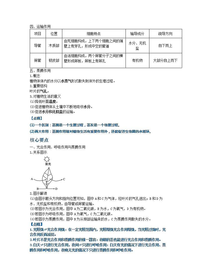 第三单元：生物圈中的绿色植物 学案03