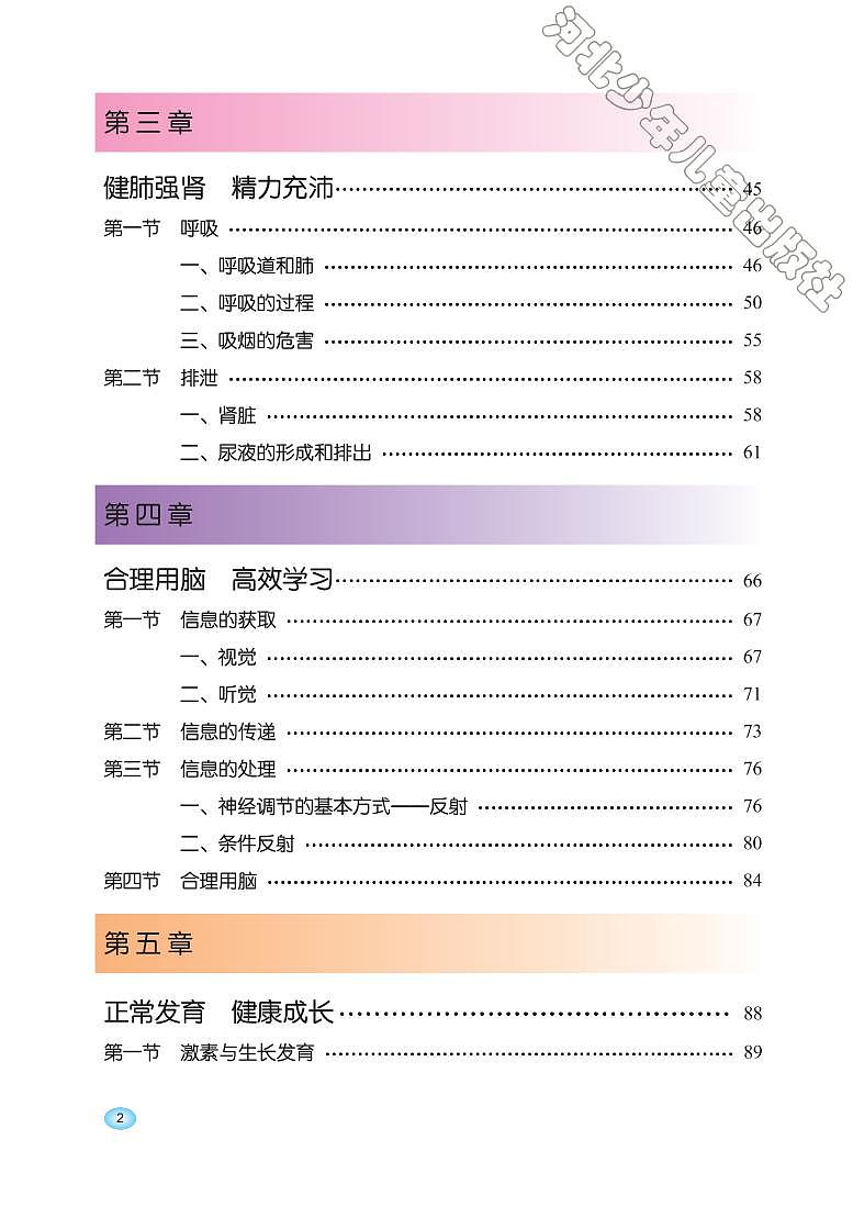 冀教版 生物 七年级下册 电子教材第3页