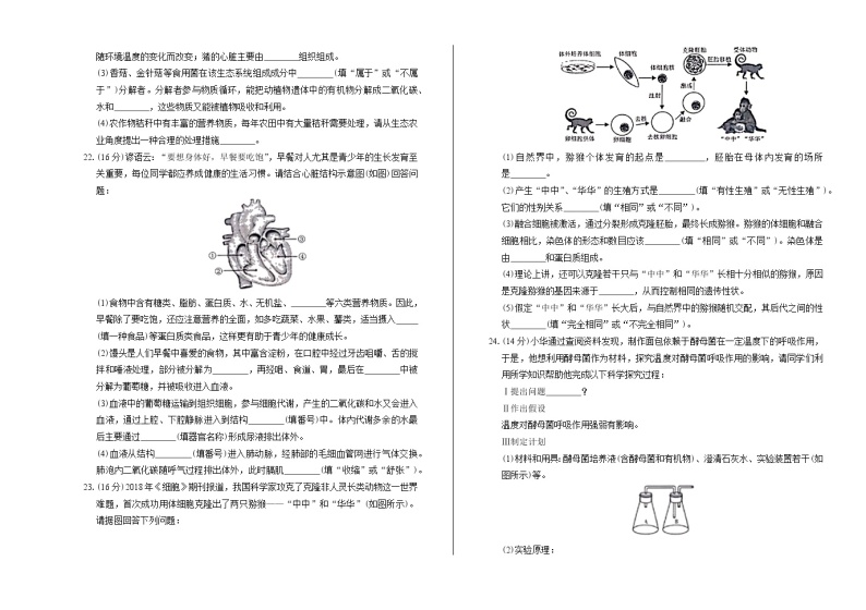 2019年四川省绵阳市中考生物试卷（含答案与解析）03