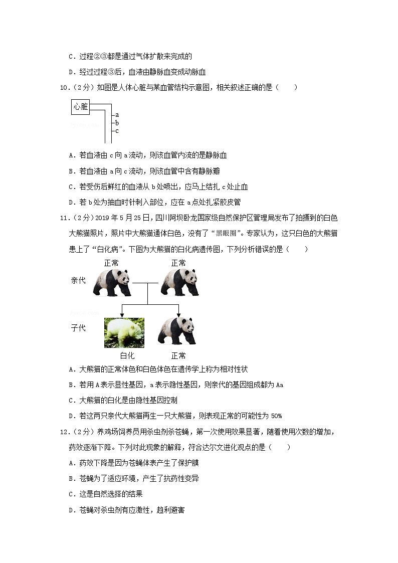 北京市朝阳区2020年中考生物零模试卷03