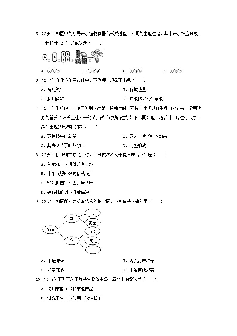 广东省2020年中考生物仿真试卷（三）02