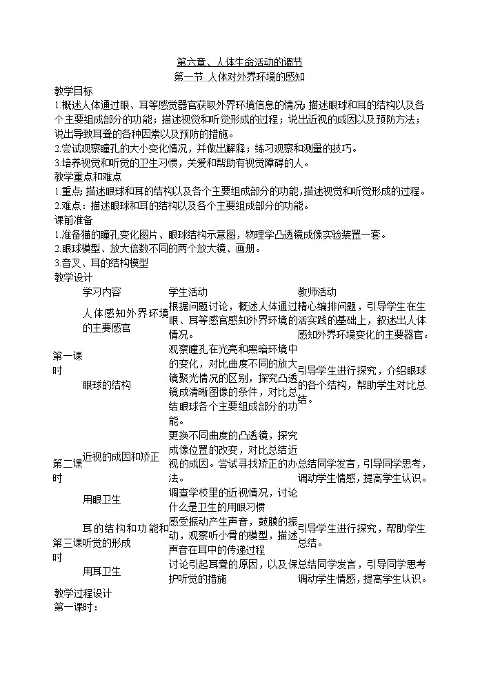 6.1 人体对外界环境的感知(王子腾)　　教案01