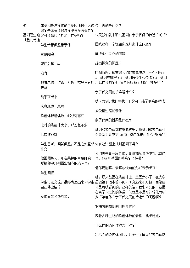 第二节 基因在亲子代间的传递　　教案2第2页