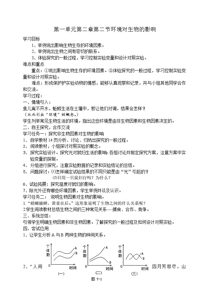 1.2.2 环境对生物的影响 1 教案01