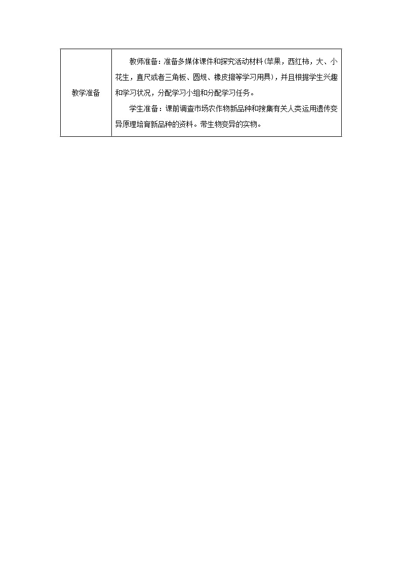 2021年人教版八年级生物下册第7单元第2章第5节 生物的变异 教案03