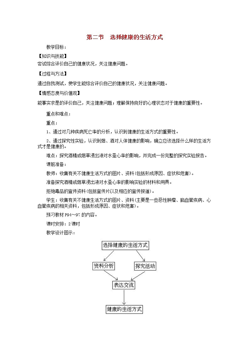 人教版八年级生物下册第8单元第3章第2节 选择降的生活方式 教案01