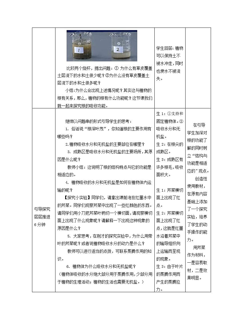 2020年济南版八年级生物上册4.1.5根的结构与功能 教案203