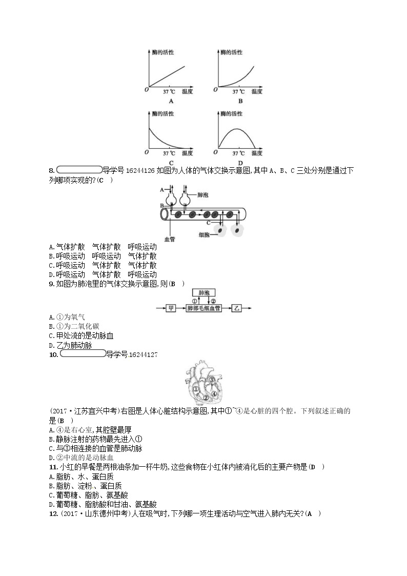 2021年济南版七年级生物下册期中测评(含答案)02