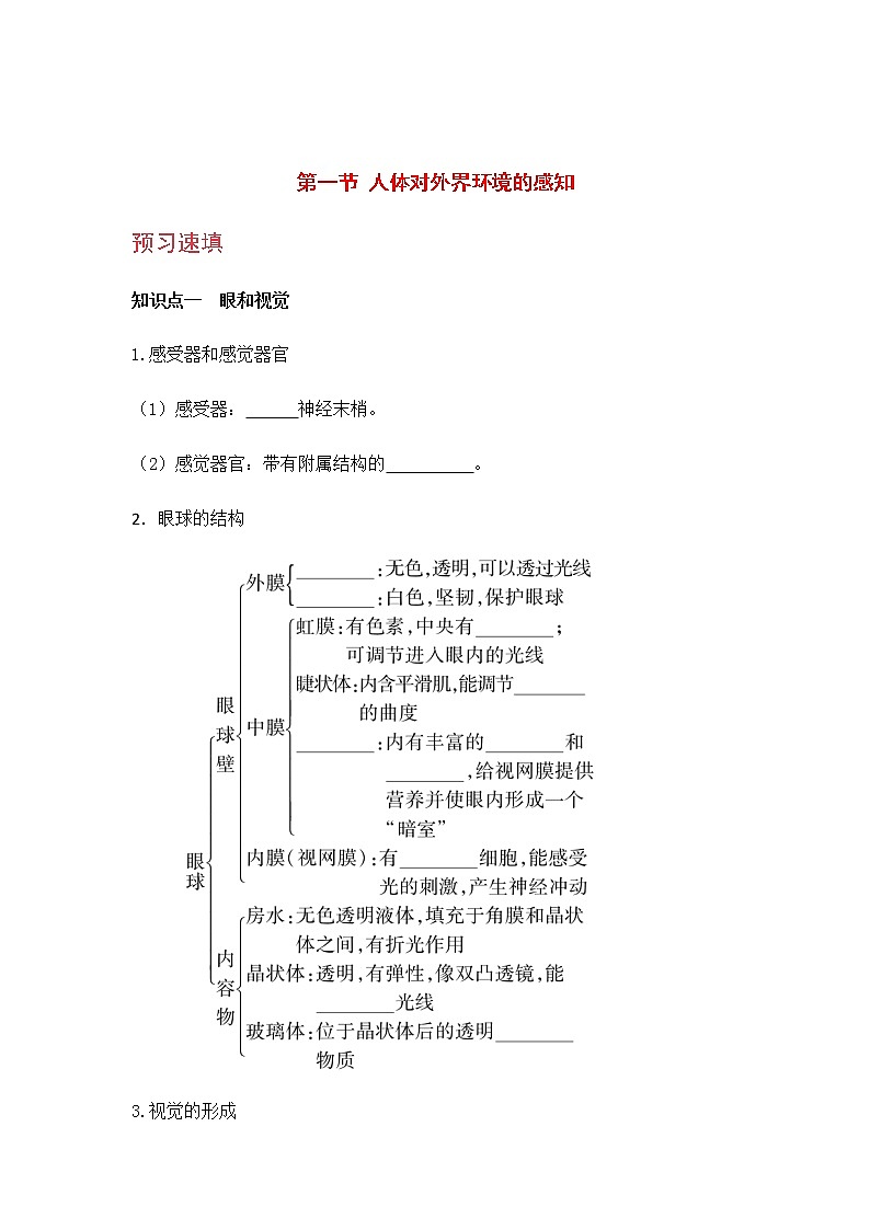 4.6.1 《人体对外界环境的感知 》课件+教案+预习作业（含答案）+教材习题+习题课件01