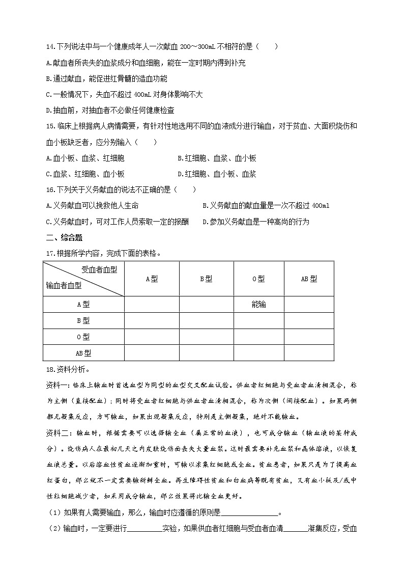 冀教版生物七下2.2.1 物质运输的载体（2）（课件+教案+练习+视频）02